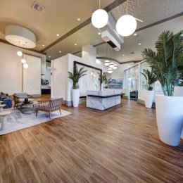 Refreshing spaces like our stylish leasing center are the norm at Navette on the Bay. No matter where you find yourself, you'll always be surrounded by luxe design and resort-style comfort. Instagram post from @navetteonthebay on July 16, 2024 10:45:11am